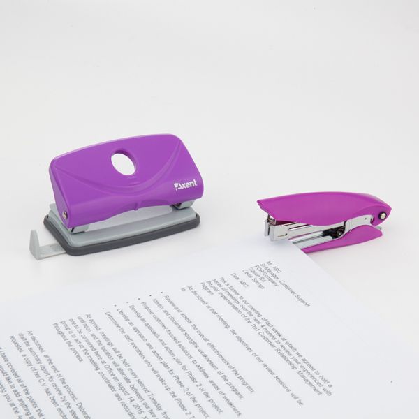 Степлер Ultra пласт. , №10, 12 арк. , фіолетовий  фото 2