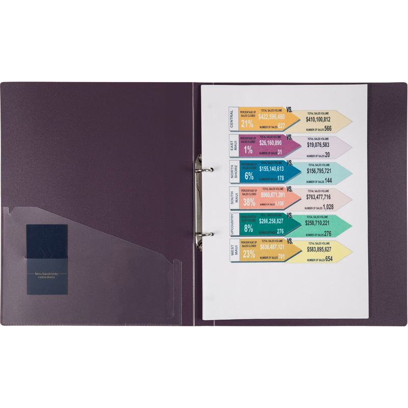 Папка на 2-х кільцях, 25 мм, сливова  фото 2