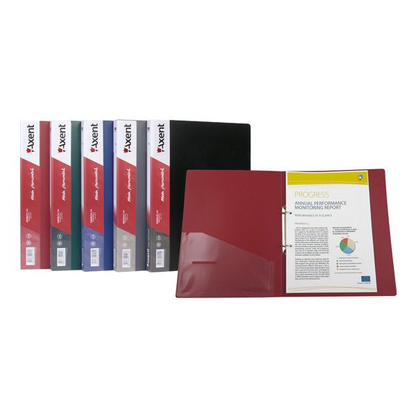 Папка на 2-х кільцях, 25 мм, зелена  фото 2