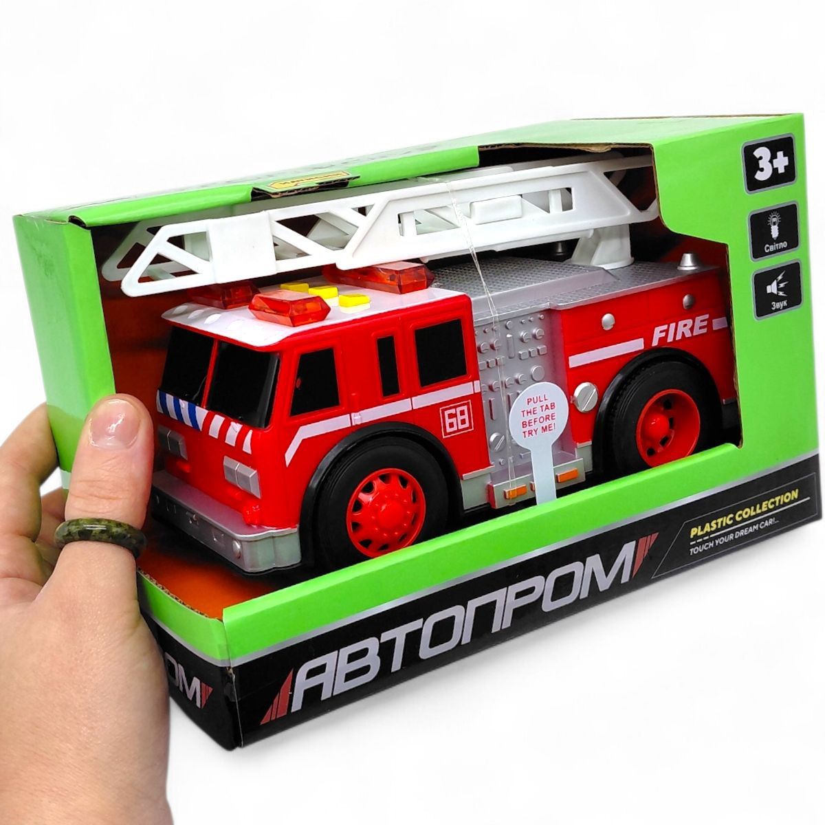 Машина АВТОПРОМ "Пожежна" (світло, звук, коробка - 21х13х11 см)  фото 2