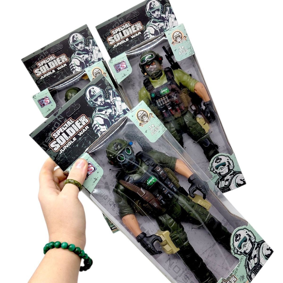 Игровая фигурка "Солдат.  JUNGLE WAR", 31 см, ЗЕЛЕНЫЙ (ВИД 1)  фото 2