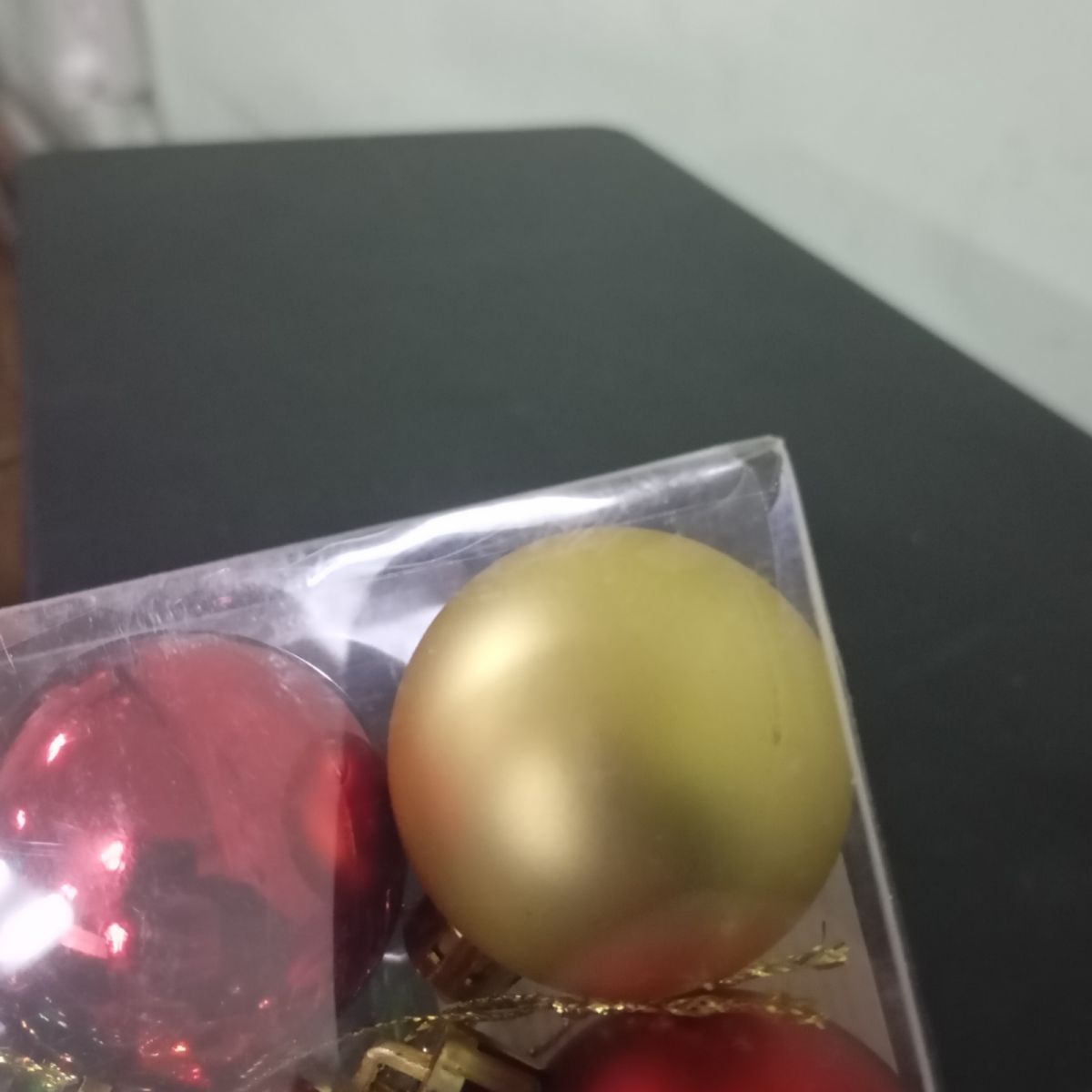 Уцінка.  Новорічні прикраси, 9 штук, кульки, D=4 см, у слюді   - Пошкоджена упаковка  фото 2