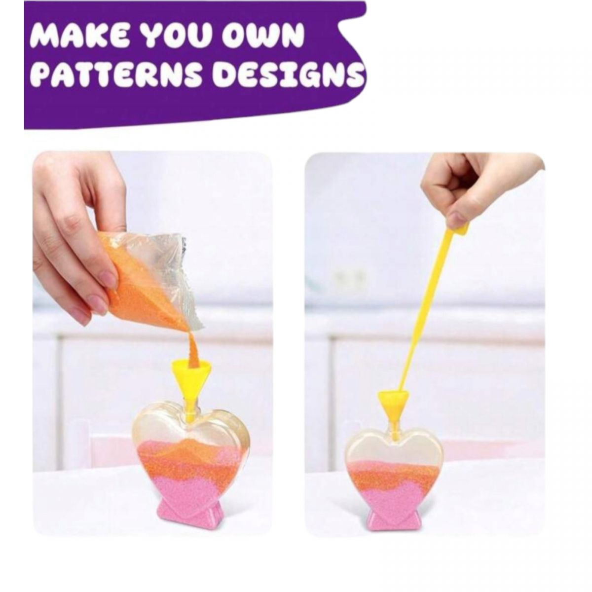 Набір для творчості 4 кольори, глітер, світиться у темряві, інструменти, 4 пляшечки, в коробці  фото 2