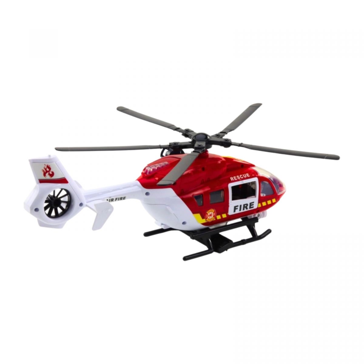 Гелікоптер  “Пожежний”, підсвічування, звук, заводні лопасті, механічний підіймач, відчиняються двері, вантаж, в коробці  фото 2