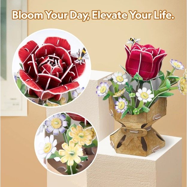 Тривимірна головоломка-конструктор із серії Букет квітів "Троянда"  фото 2