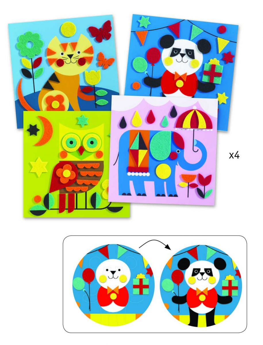 Художній комплект аплікація DJECO М’які істоти  фото 2