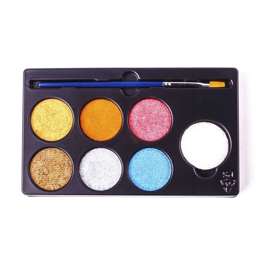 Грим для обличчя DJECO палітра 6 кольорів Металік  фото 2