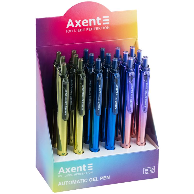 Ручка гелева автоматична Starlight, синя  фото 2