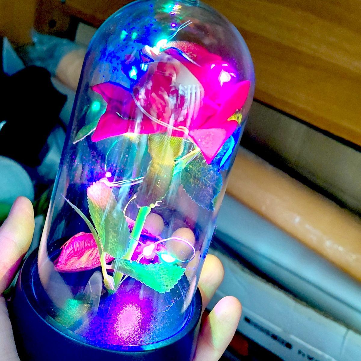 Іграшка-світяшка "Троянда в колбі" 15 см  фото 2