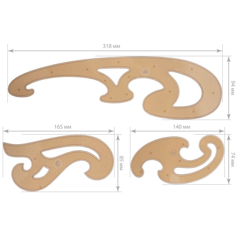 Лекала, N3, набір 3 шт. , великий  фото 2