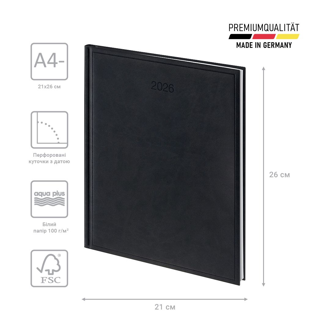 Щотижневик 2026 Бюро Torino слп/т чорний  фото 2