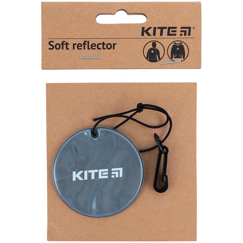 Підвіска м'яка світловідбиваюча, кругла, темно-сіра  фото 2