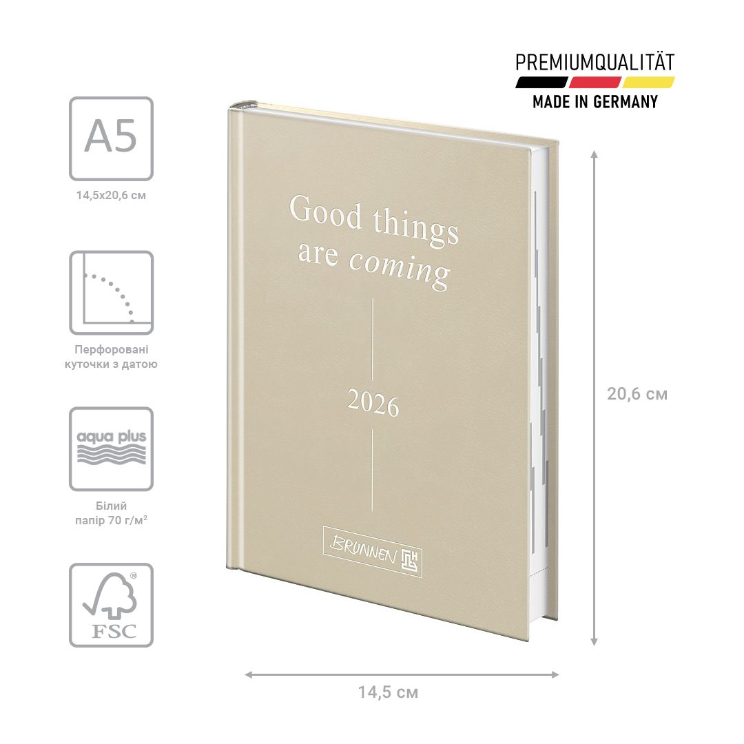 Щоденник 2026 Стандарт Torino Trend бежевий  фото 2