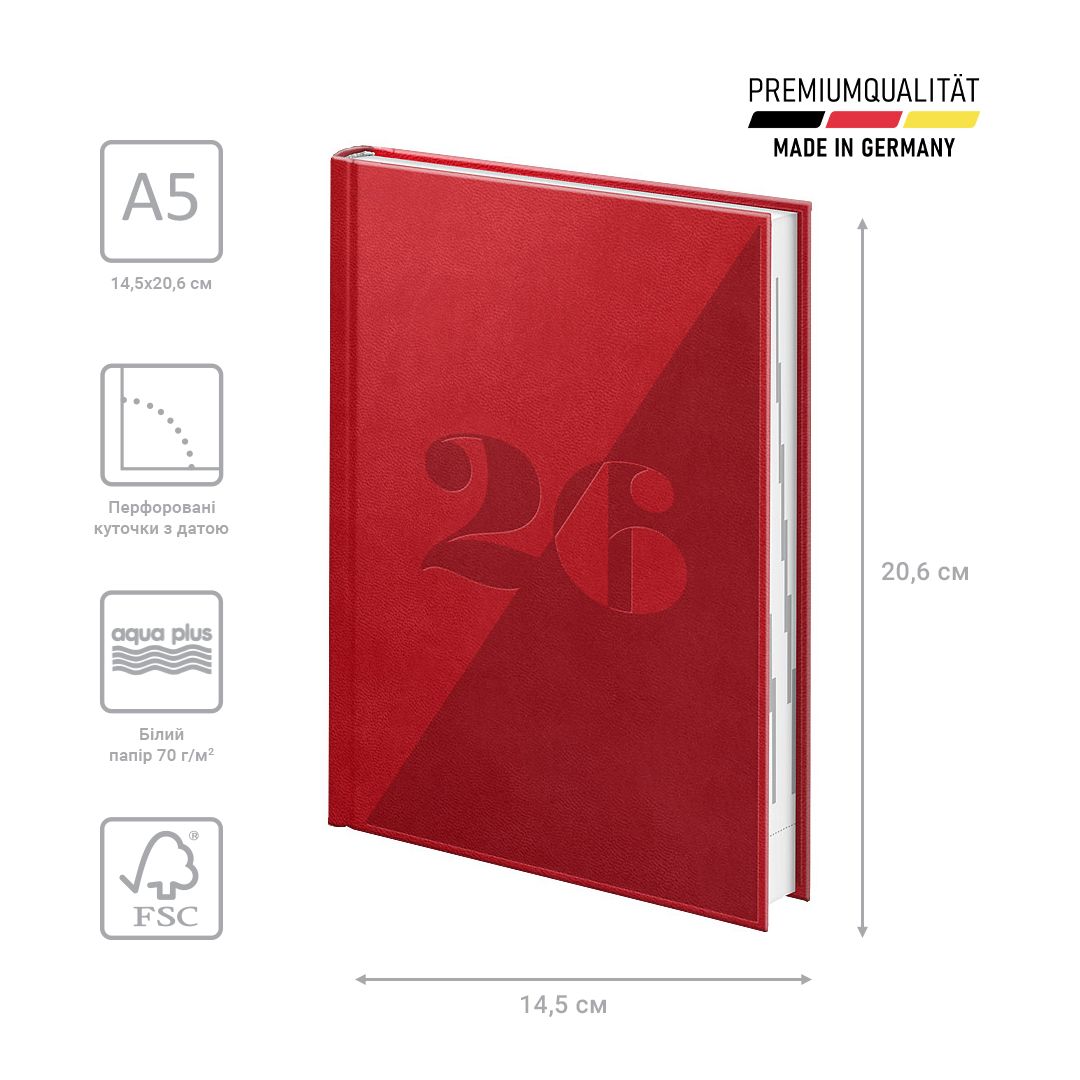 Щоденник 2026 Стандарт Torino Trend кораловий  фото 2