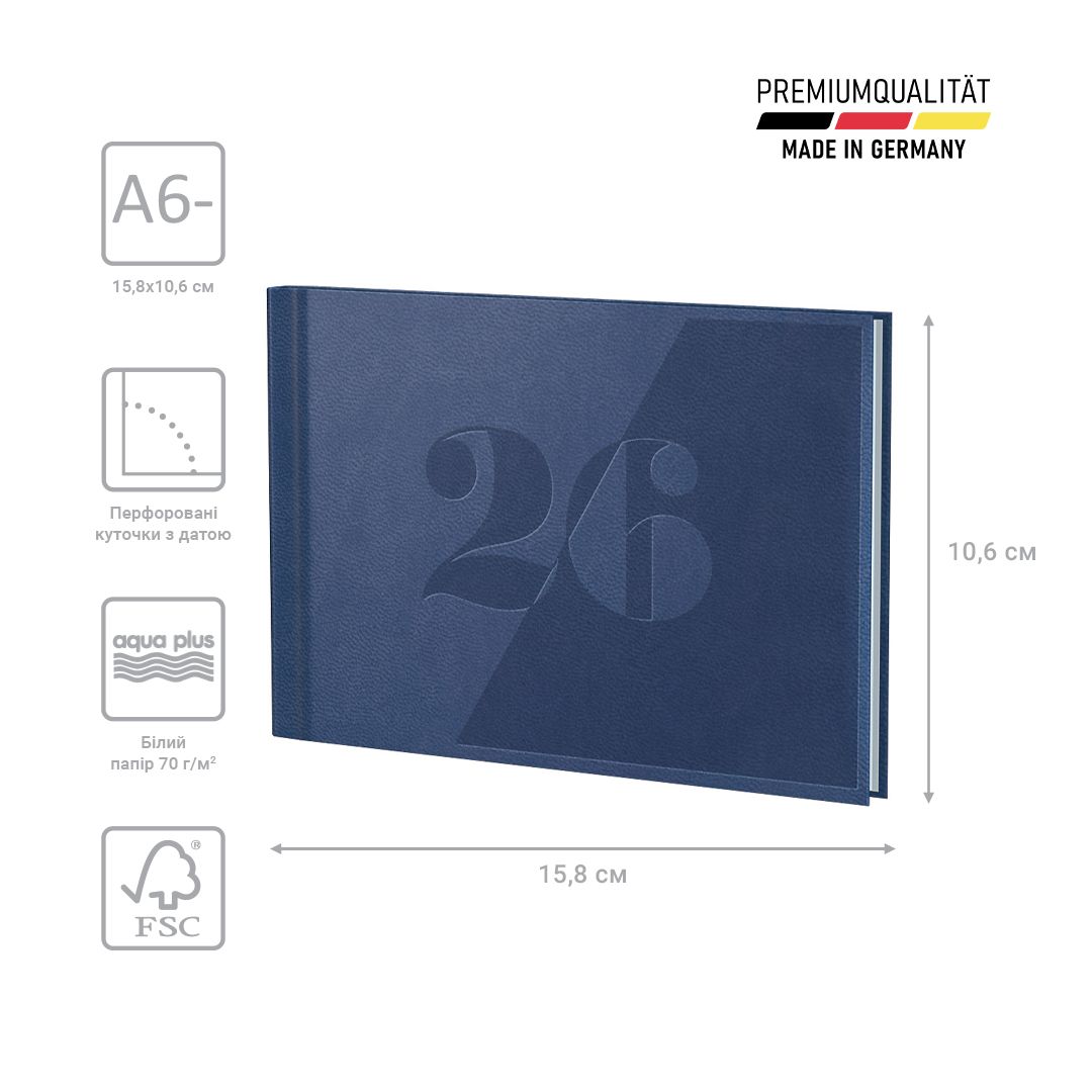 Щотижневик 2026 кишеньк Torino Trend синій  фото 2