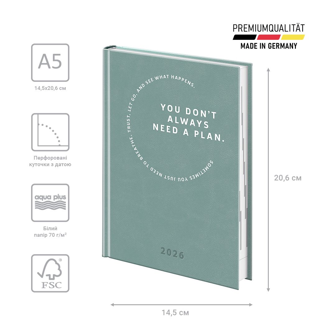 Щоденник 2026 Стандарт Torino Trend бірюз.  холодний  фото 2