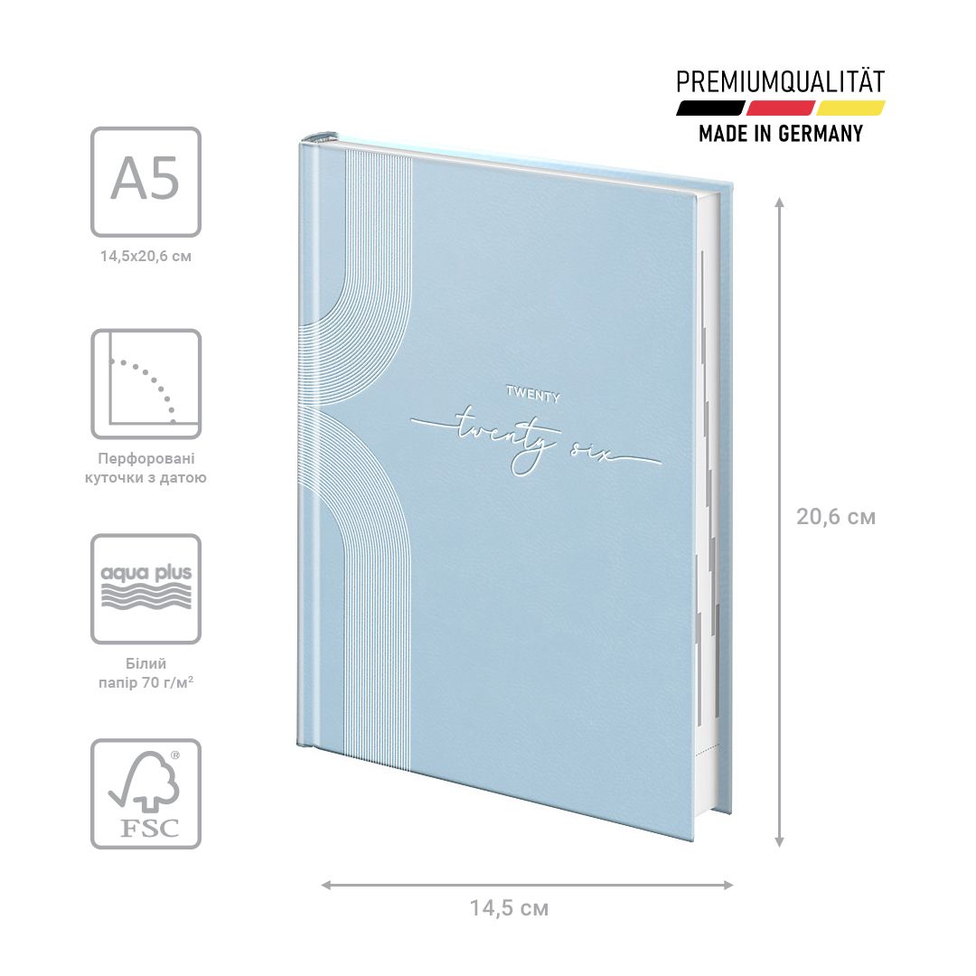 Щоденник 2026 Стандарт Torino Trend блакитний  фото 2
