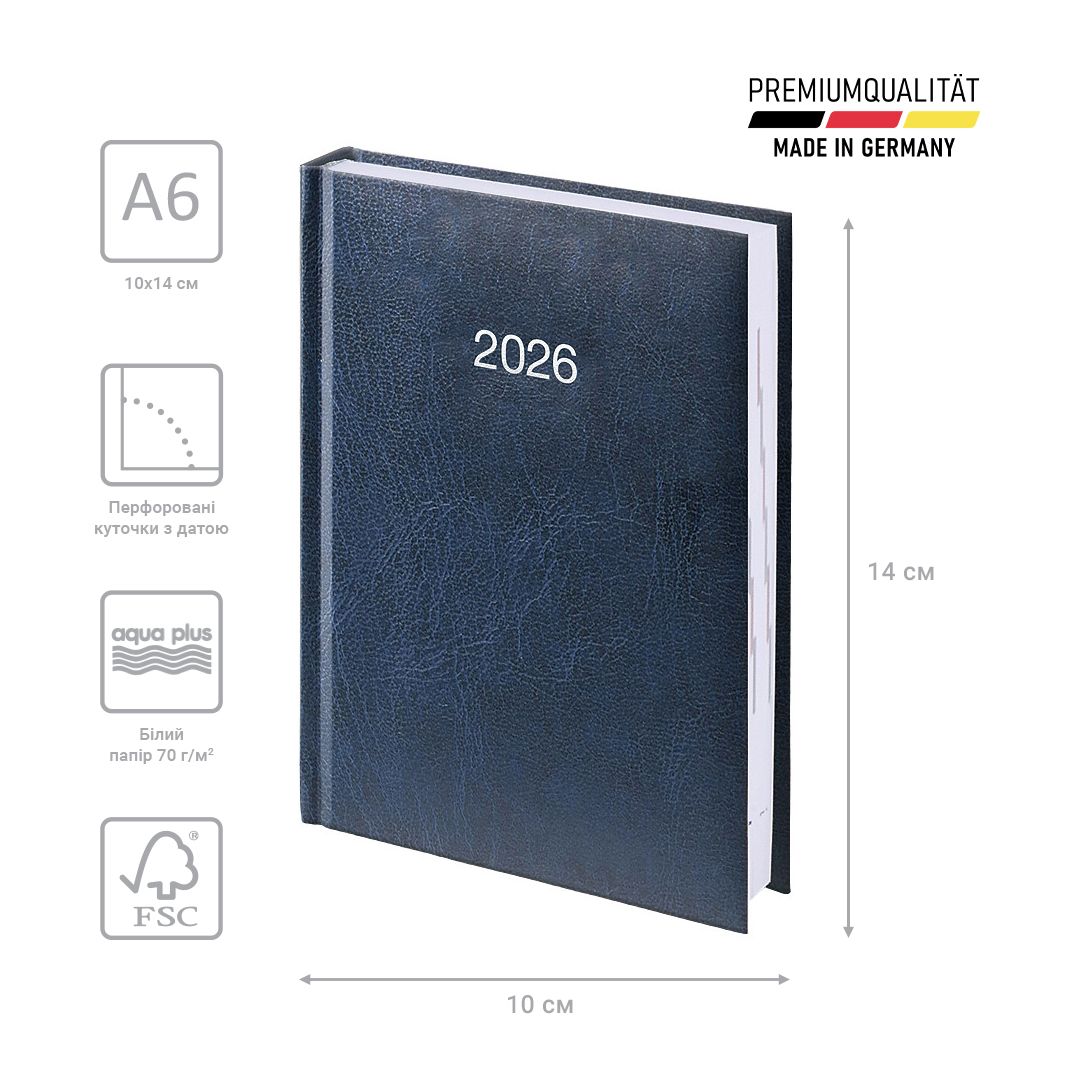 Щоденник 2026 кишеньковий Miradur срб/т синій  фото 2