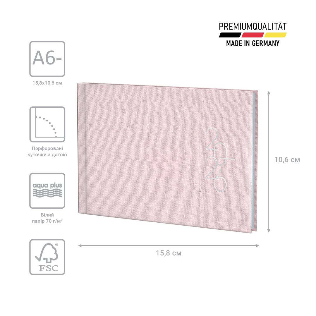 Щотижневик 2026 кишеньк Linesse пудровий  фото 2