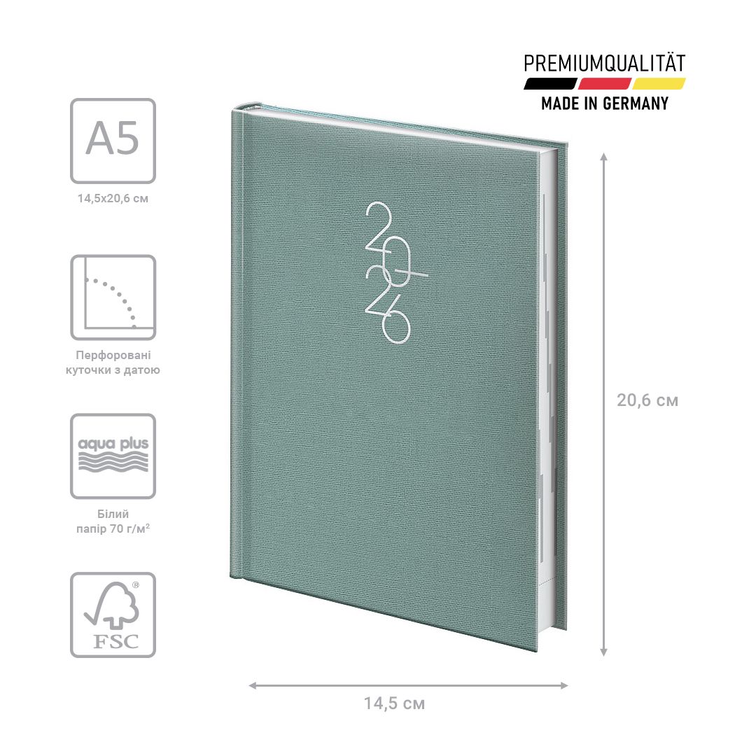 Щоденник 2026 Стандарт Linesse морський зелений  фото 2