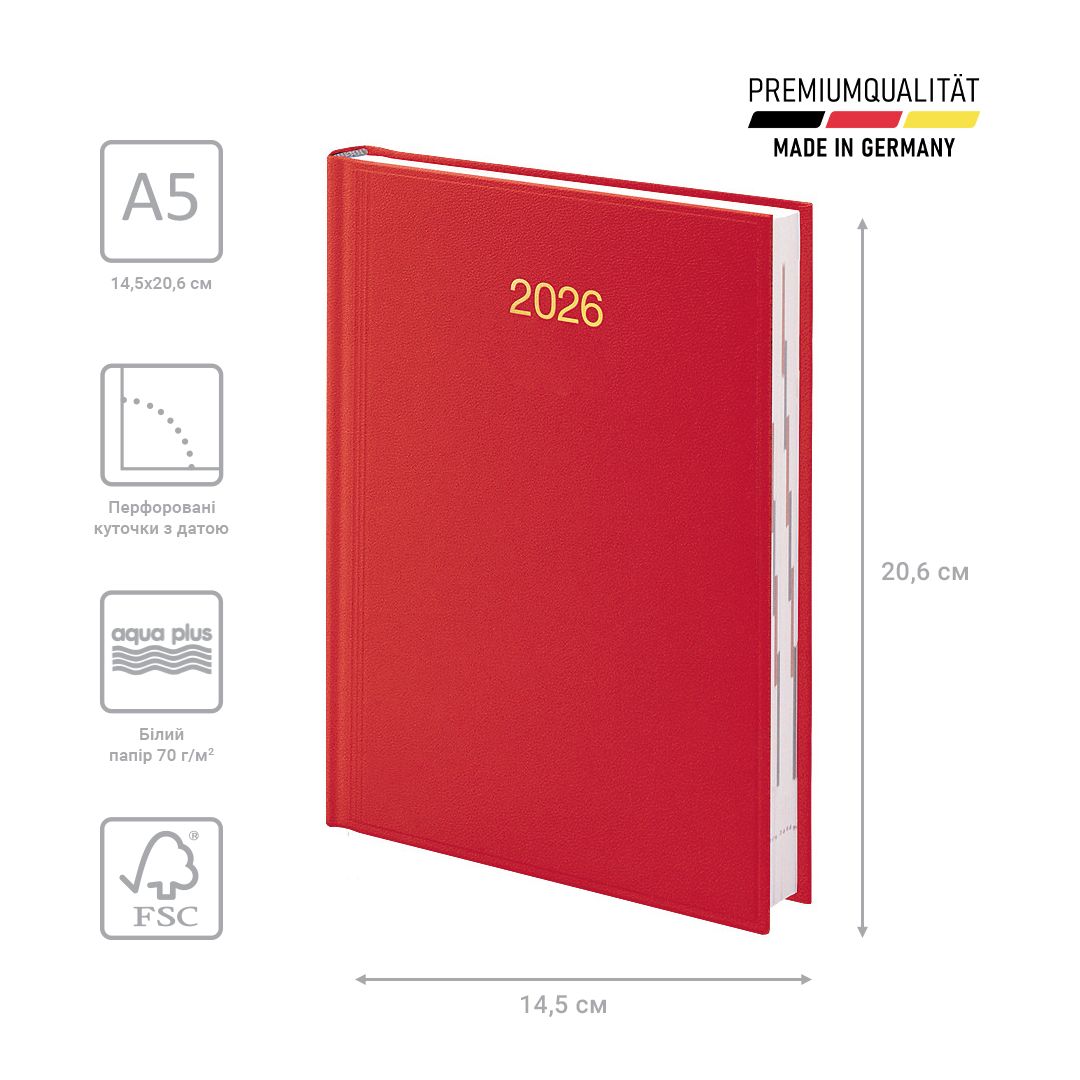 Щоденник 2026 Стандарт Miradur з/т червоний  фото 2