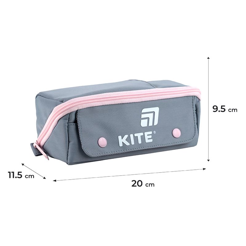 Пенал Kite 2702-1 сіро-рожевий  фото 2
