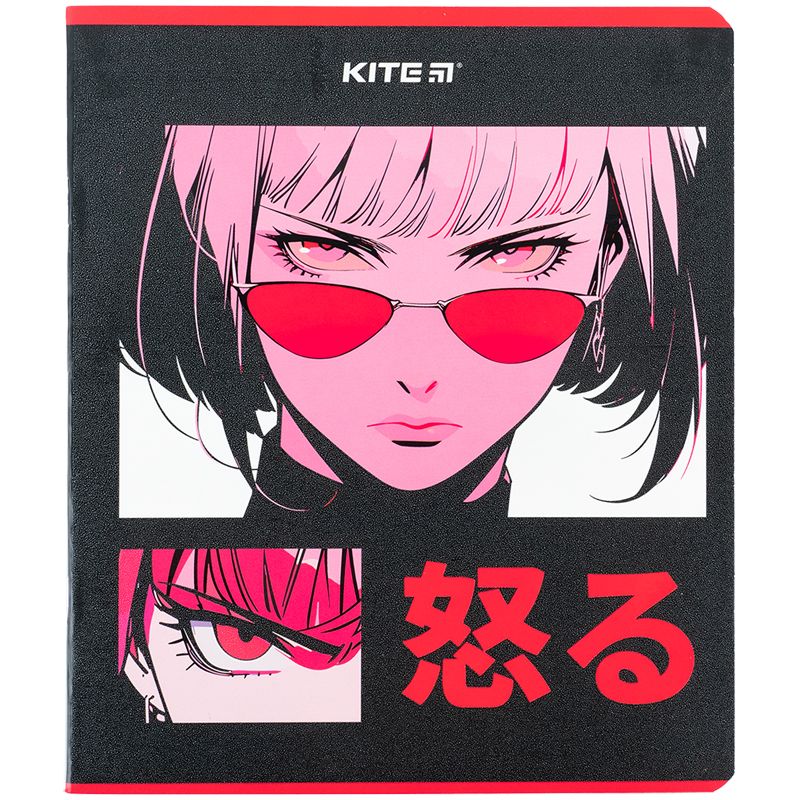 Зошит 48 арк. , кл. , гібр.  лак + УФ лак, Kite Anime  фото 2