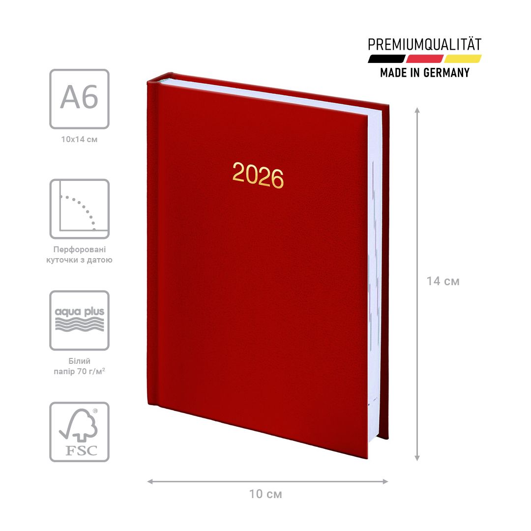 Щоденник 2026 кишеньковий Miradur з/т черв.  фото 2