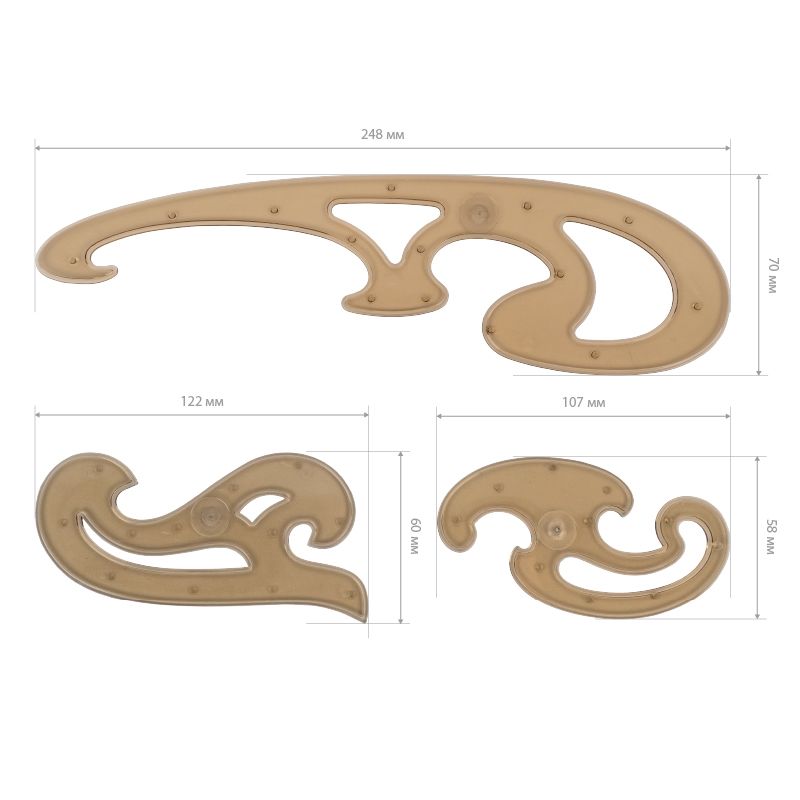 Лекала, N2, набір 3 шт. , малий  фото 2
