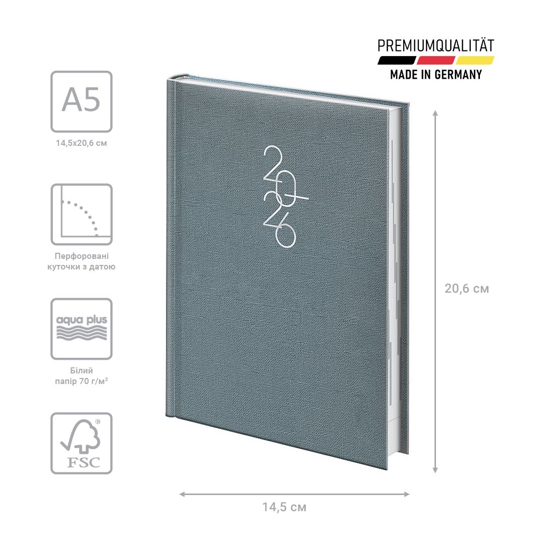 Щоденник 2026 Стандарт Linesse нічний синій  фото 2