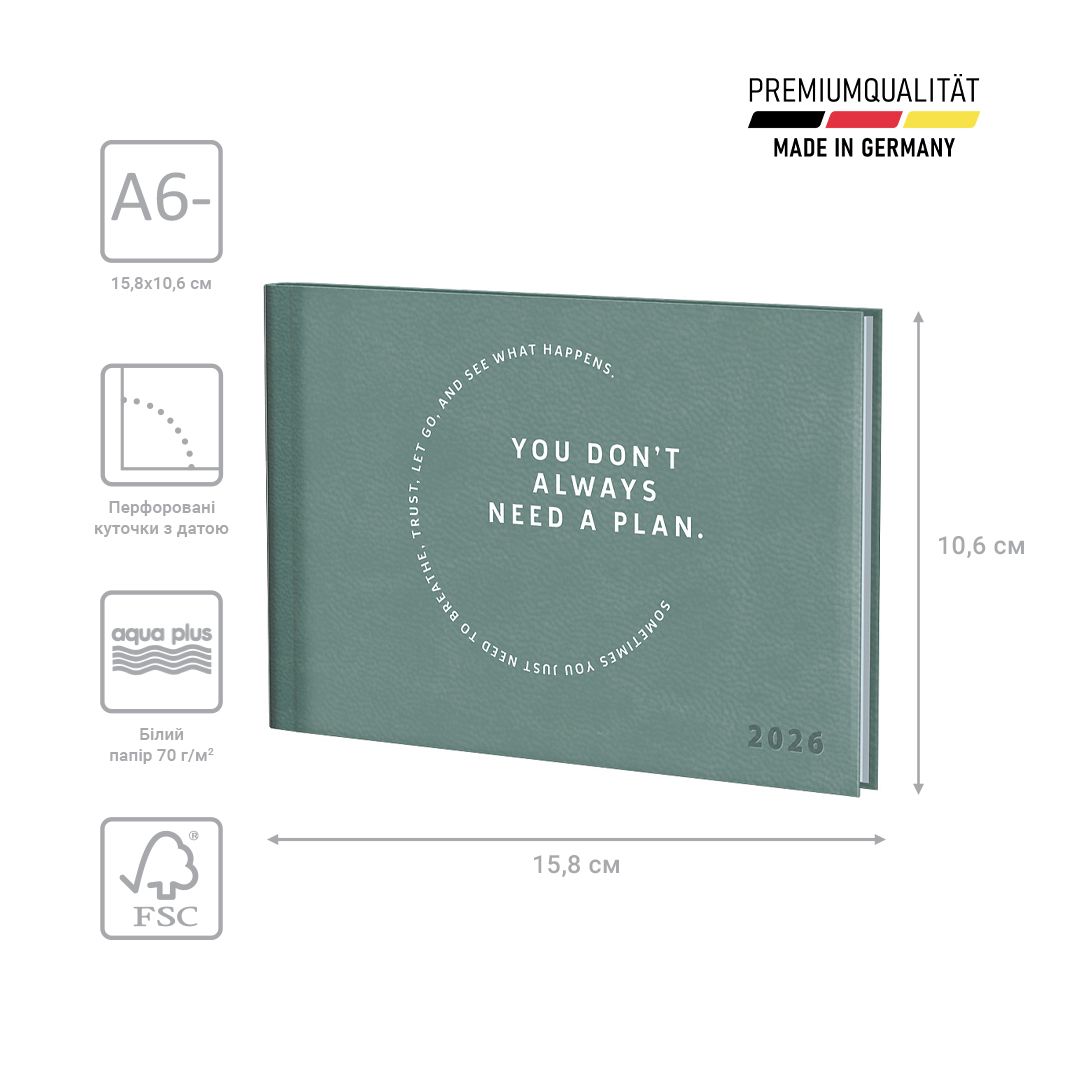 Щотижневик 2026 кишеньк Torino Trend бірюз.  холодний  фото 2