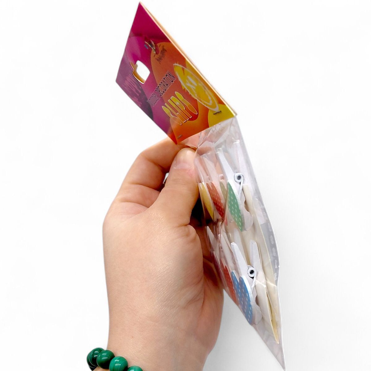 Деревʼяні декоративні затискачі, 6 шт  фото 2