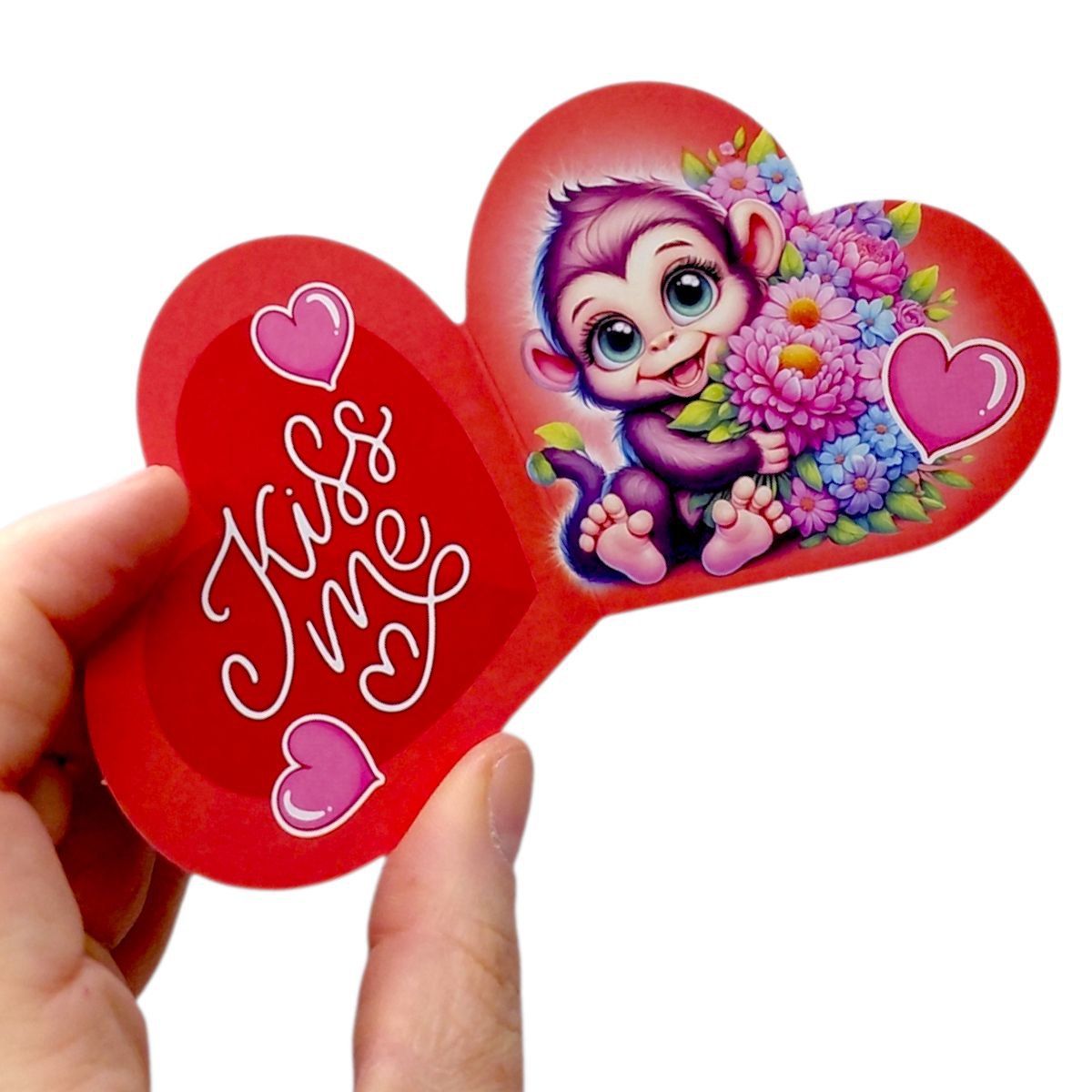 Открытка поздравительная "Валентинка" 13,1х7,1 см (10 штук)  фото 2