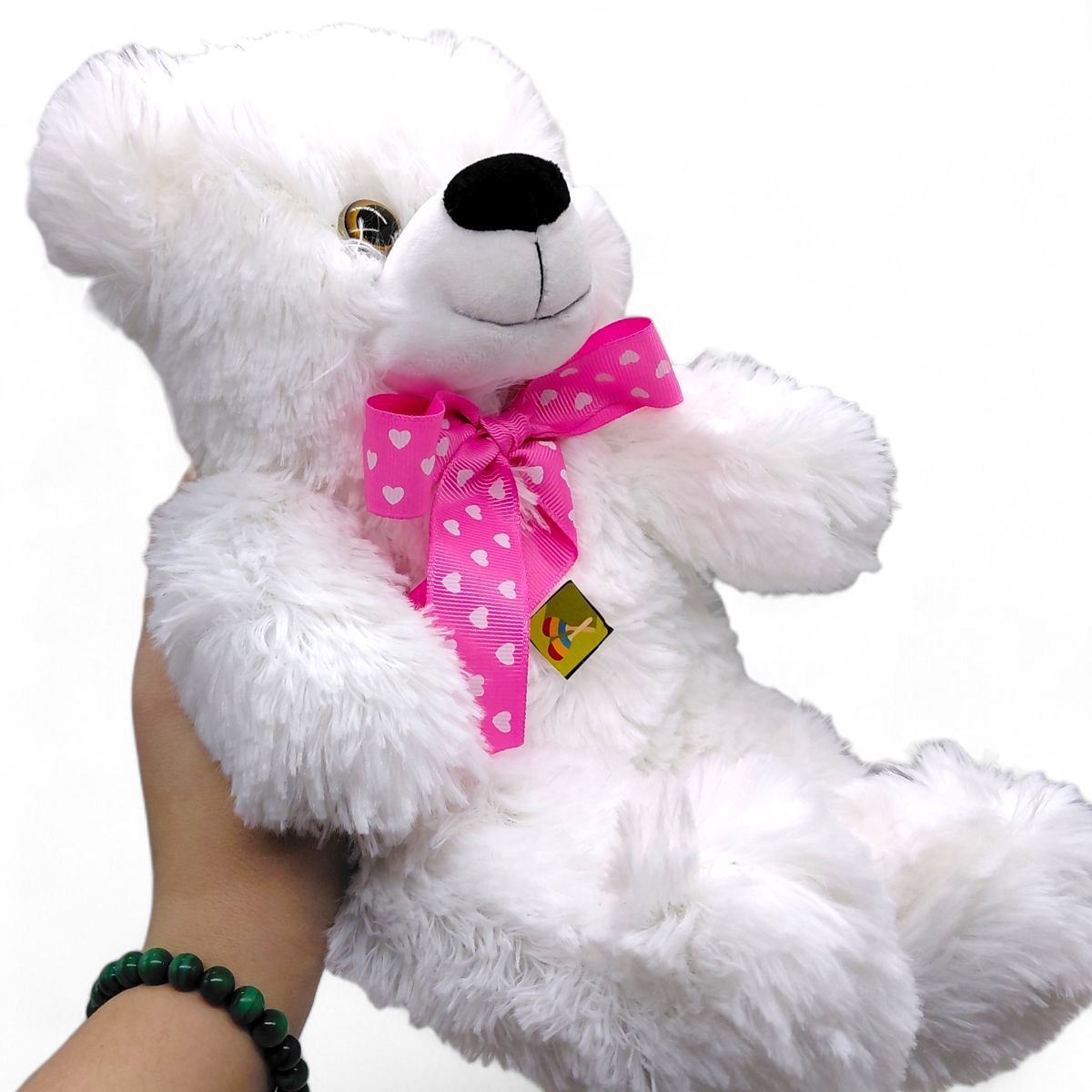 Мʼяка іграшка-обіймашка "Ведмедик Тедді" (БІЛИЙ) 34 см  фото 2