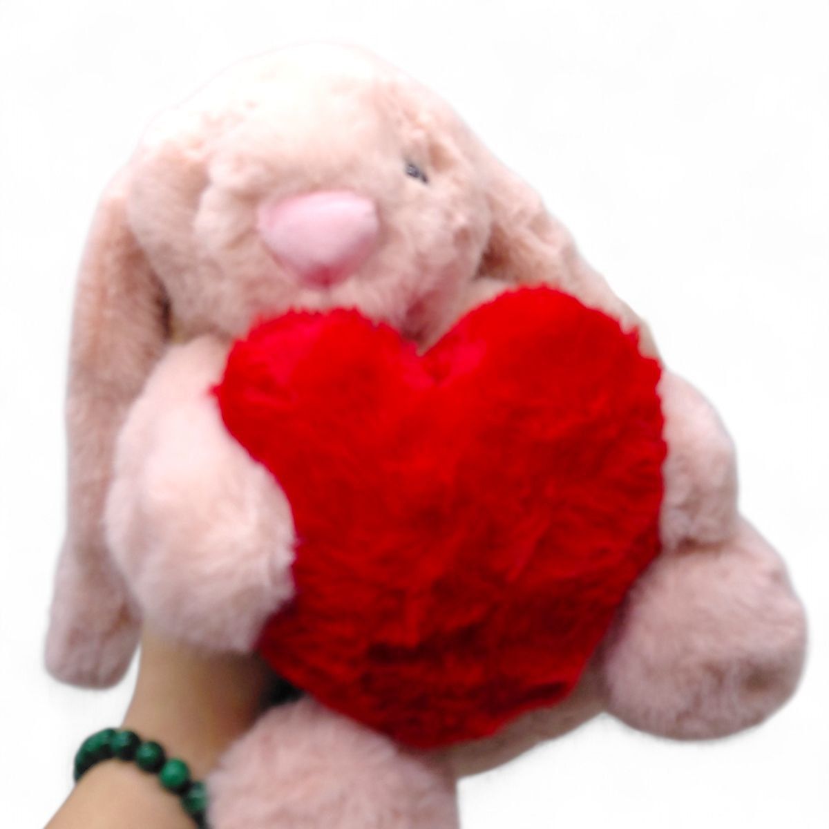 Мʼяка іграшка "Зайчик із серцем" 23 см (РОЖЕВИЙ)  фото 2