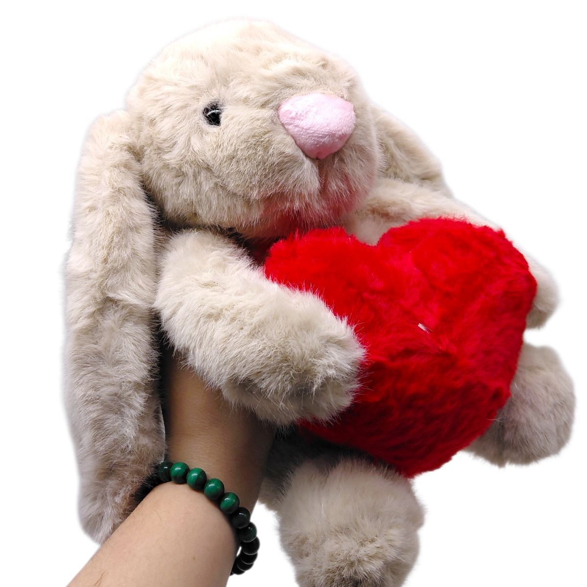 Мʼяка іграшка "Зайчик із серцем" 23 см (КОРИЧНЕВИЙ)  фото 2