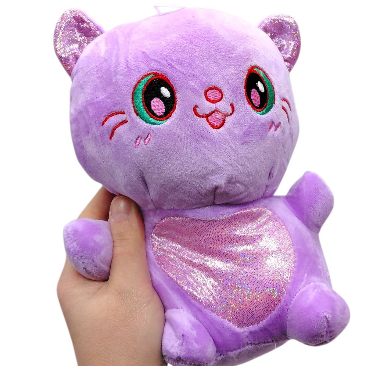 Мягкая игрушка цветной котик 20 см (РОЗОВЫЙ)  фото 2