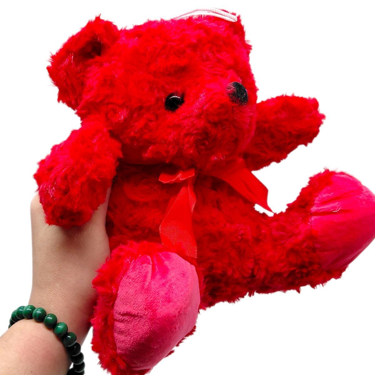 МЯГКАЯ ИГРУШКА ЦВЕТНОЙ МИШКА 20 СМ (КРАСНЫЙ)  фото 2