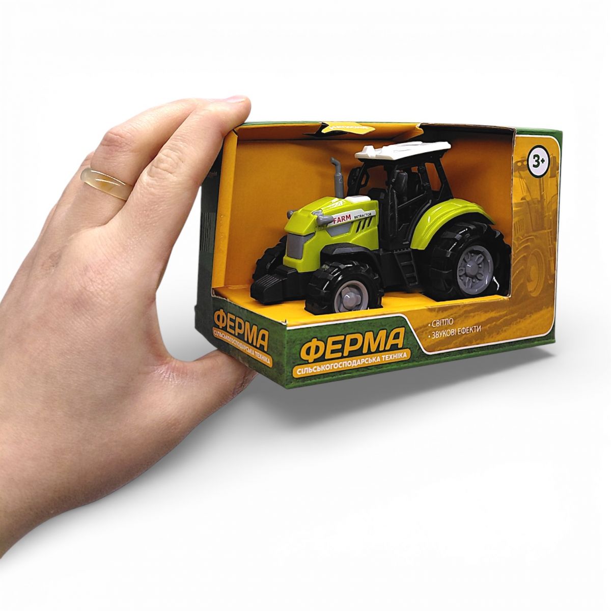 Трактор сельскохозяйственный "Ферма" (свет, звук) 12,5*8*9см  фото 2