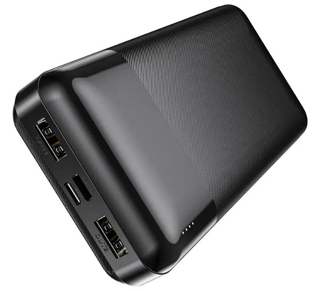 УМБ Power Bank Hoco J72A Easy travel 20000mAh Micro-USB/Type-C/2USB 2A Led индикатор (Чорний)  фото 2