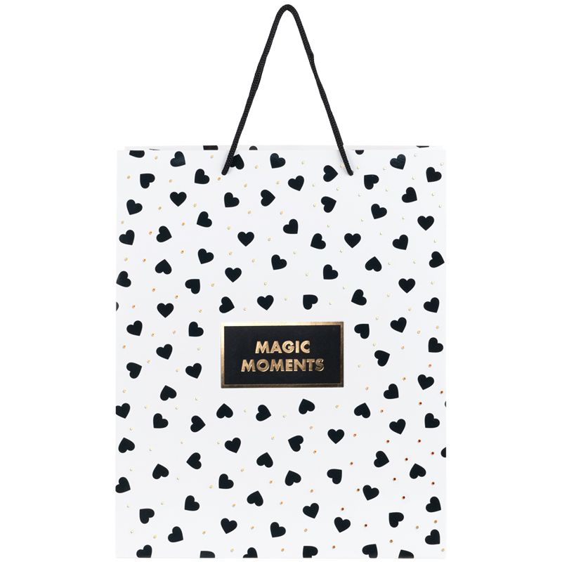 Пакет паперовий подарунковий, 26х32см, Black&White  фото 2