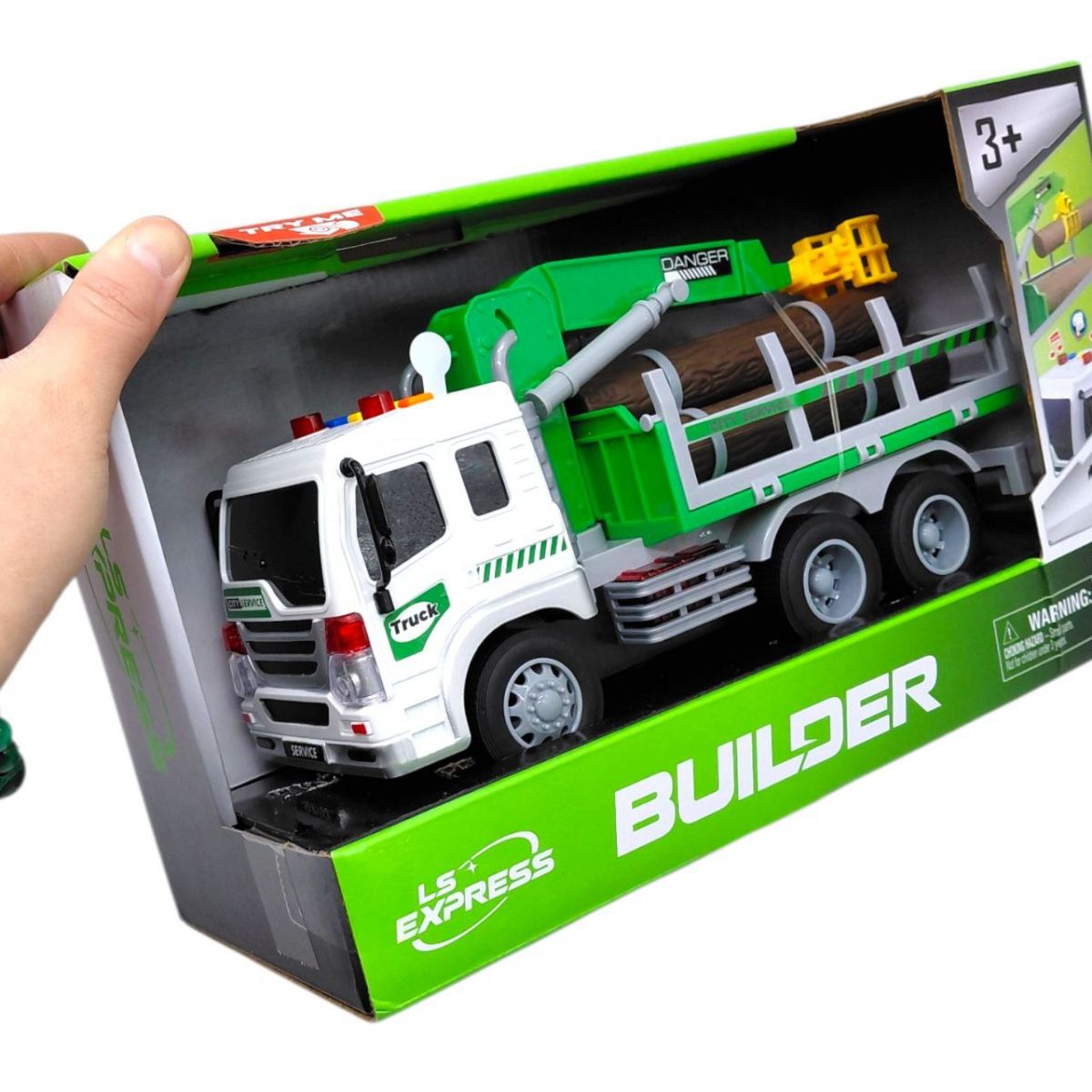 Фрикційна вантажна машинка з навантажувачем і дровами  фото 2