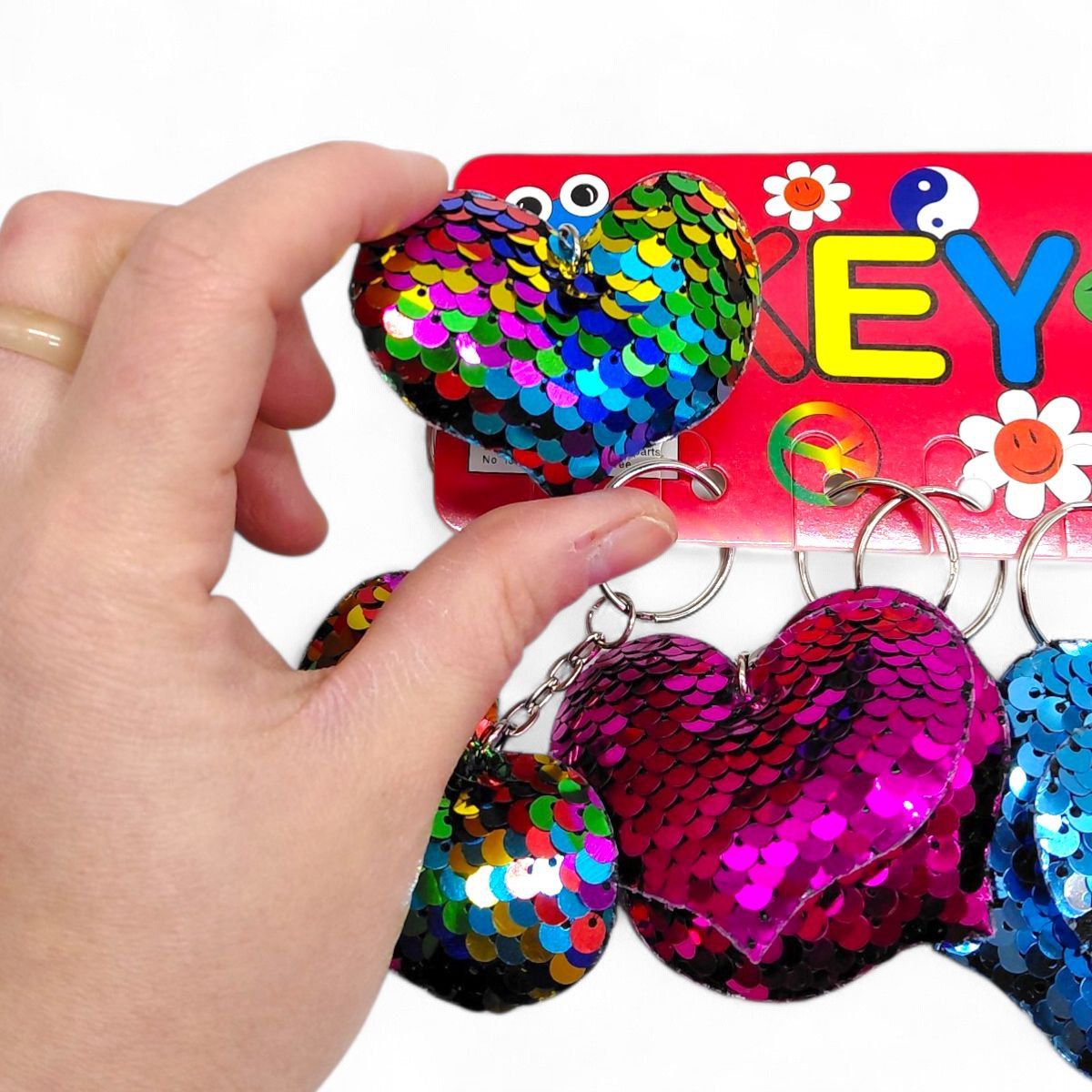 Брелок "Сердечко" паєтки (12 шт)  фото 2