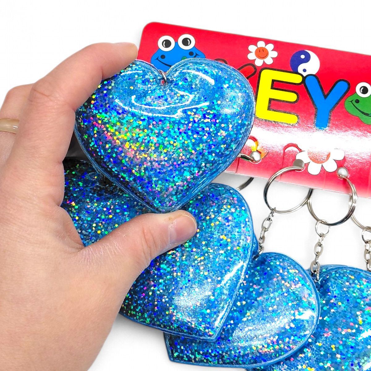 Брелок "Сердечко" блискуче (12 шт)  фото 2