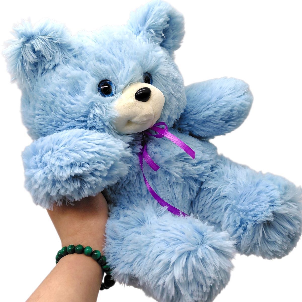 Мʼяка іграшка "Мішутка", 27 см, блакитний  фото 2