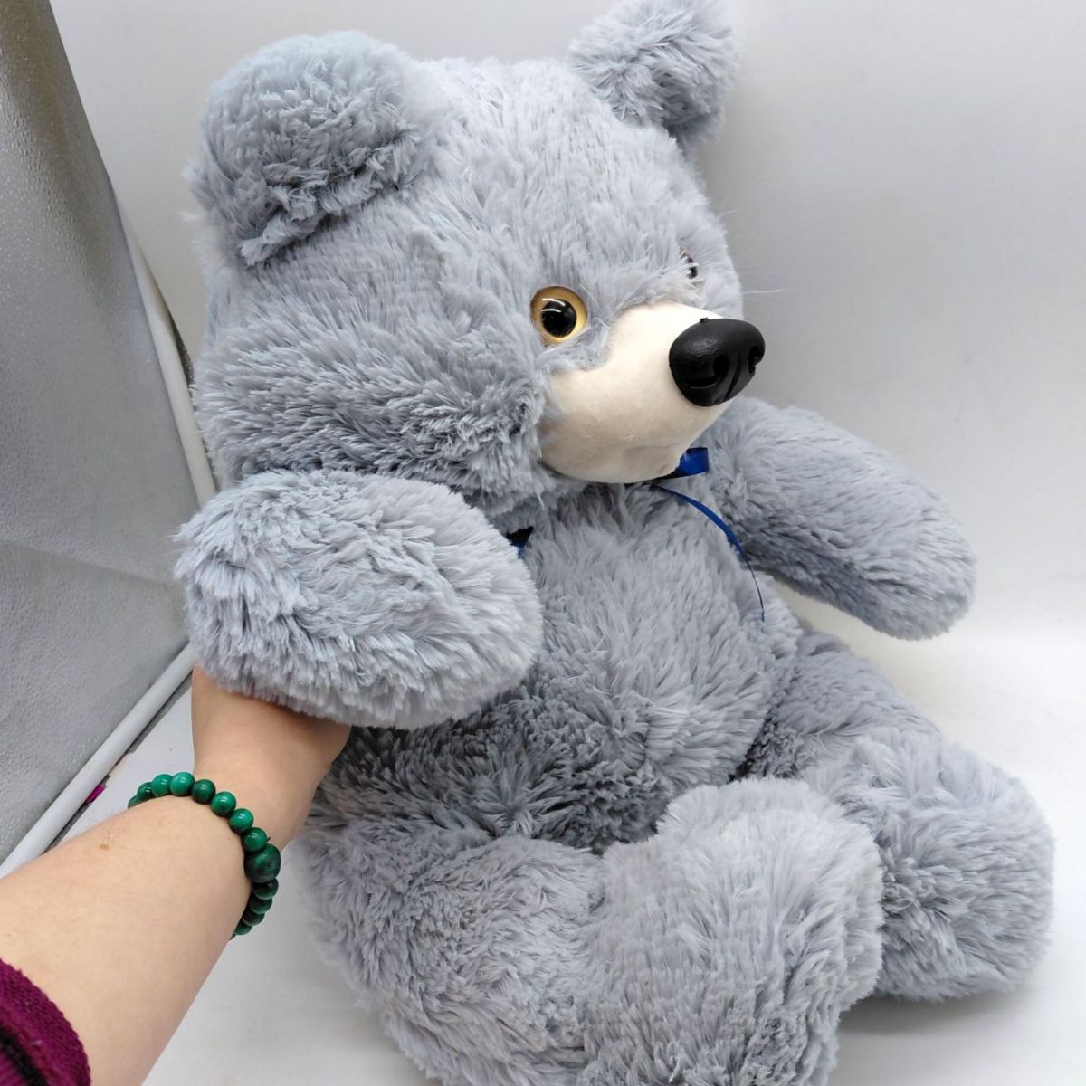 Мʼяка іграшка "Ведмедик", 50 см (Сірий)  фото 2