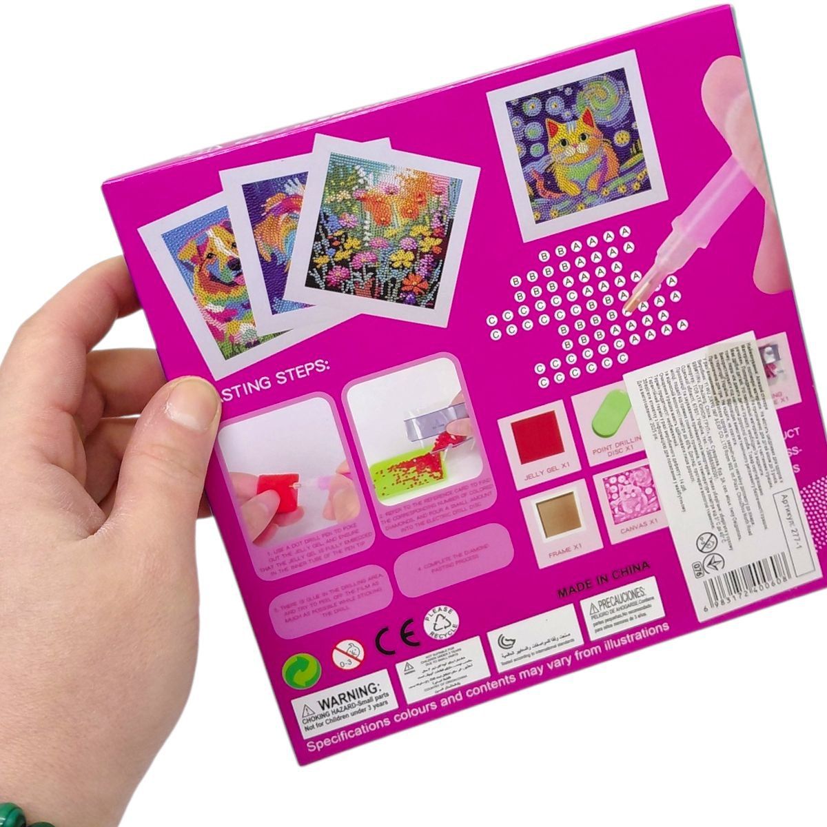 Алмазна мозаїка (стрази, інструменти, рамка) в коробці: 17,5х17,5 см  фото 2