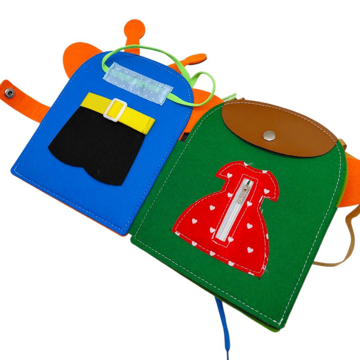 Логічна папка (фетр, годинник, застібки, рахівничка, шнурівка, ремінець)  фото 2