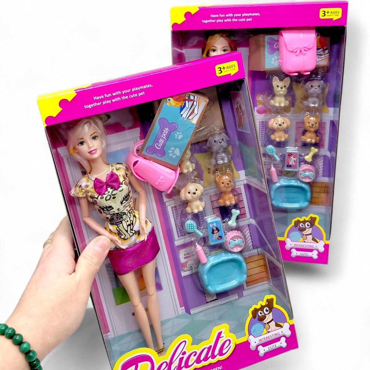 Лялька ВИД 1 (висота 30 см, суглоби на шарнірах, 4 фігурки улюбленців, аксесуари для них, зйомне взуття) ВИД 2  фото 2