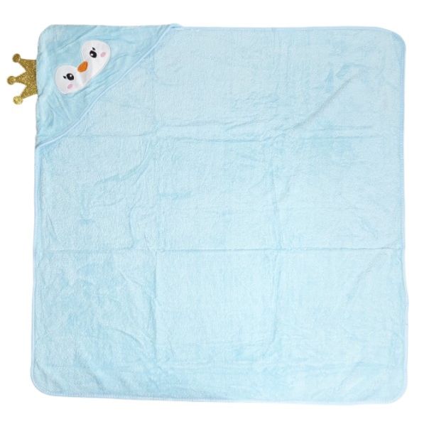 Дитячий рушник з капюшоном, розмір 80*80 см (БЛАКИТНИЙ)  фото 2